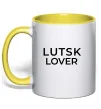 Чашка с цветной ручкой Lutsk lover Лимонный фото