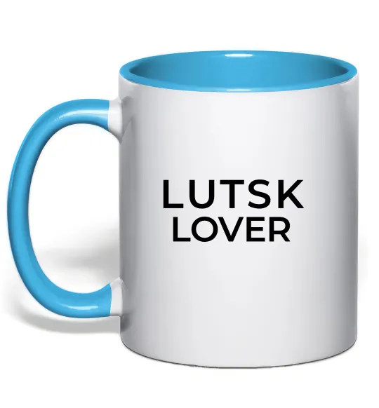 Чашка с цветной ручкой Lutsk lover Голубой фото