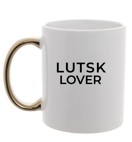 Чашка с цветной ручкой Lutsk lover Золото фото