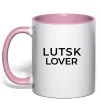 Чашка с цветной ручкой Lutsk lover Нежно розовый фото