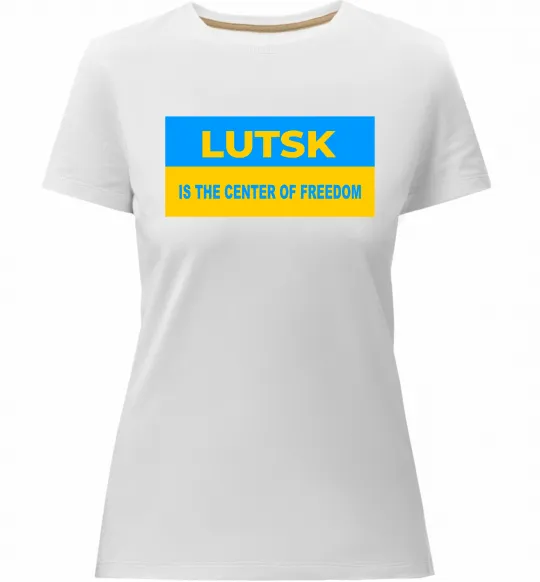 Жіноча преміум футболка Lutsk center of freedom Білий фото