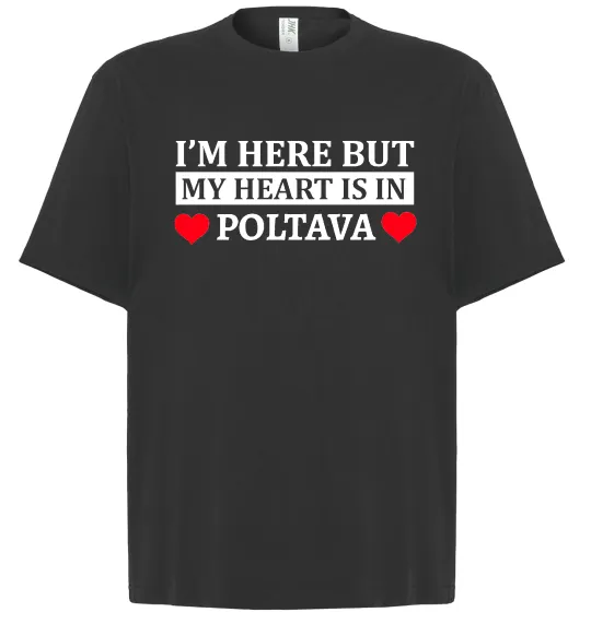 Футболка Оверсайз My heart in Poltava Черный фото