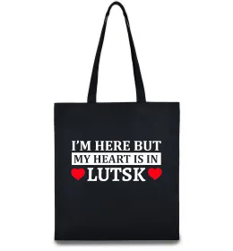 Еко-сумка My heart in Lutsk Чорний фото