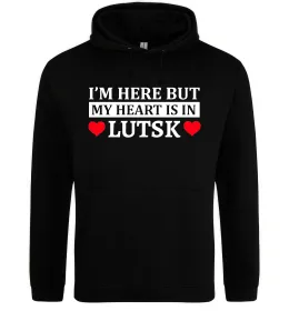 Чоловіча толстовка (худі) My heart in Lutsk Чорний фото