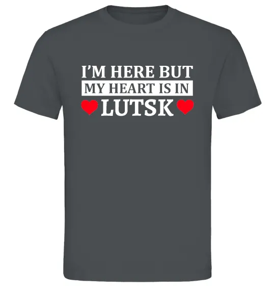 Чоловіча футболка My heart in Lutsk Графіт фото