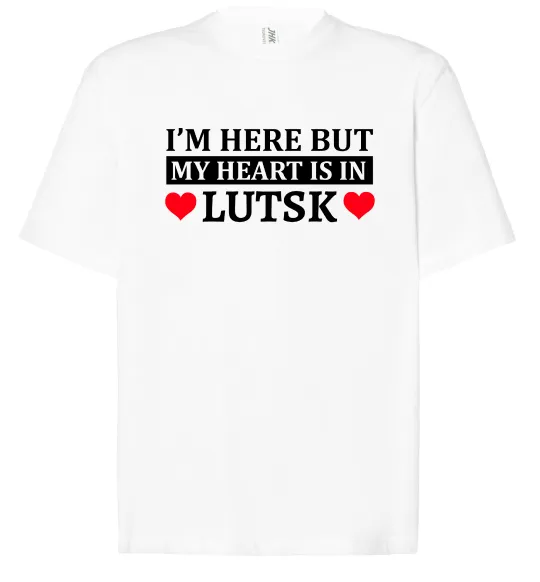 Футболка Оверсайз My heart in Lutsk Білий фото