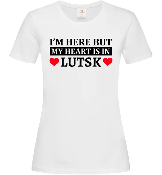 Жіноча футболка My heart in Lutsk Білий фото