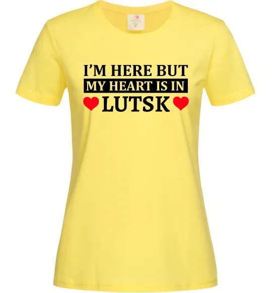 Жіноча футболка My heart in Lutsk Лимонний фото