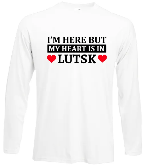 Лонгслів My heart in Lutsk Білий фото