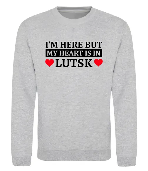 Світшот My heart in Lutsk Сірий меланж фото