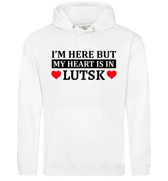 Женская толстовка (худи) My heart in Lutsk Белый фото