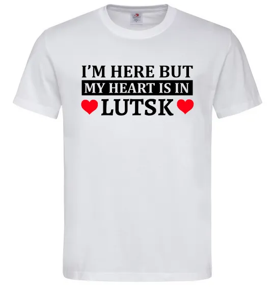 Чоловіча футболка My heart in Lutsk Білий фото