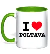 Чашка з кольоровою ручкою I love Poltava Лаймовий Чашка з кольоровою ручкою I love Poltava Лаймовий фото