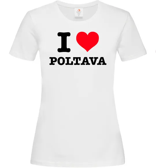 Женская футболка I love Poltava Белый фото