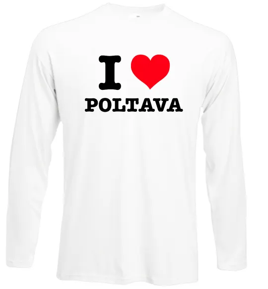 Лонгслів I love Poltava Білий фото