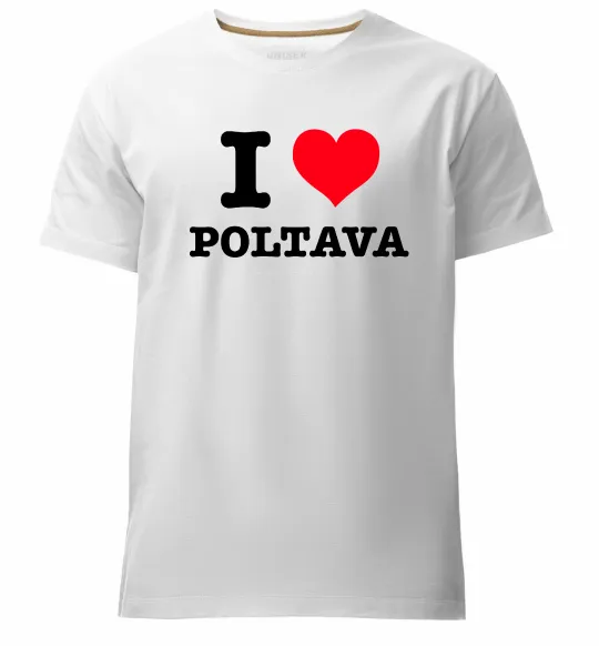 Мужская премиум футболка I love Poltava Белый фото