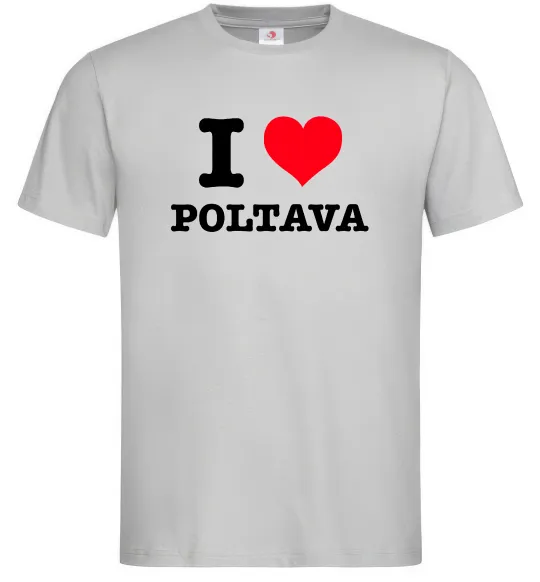 Чоловіча футболка I love Poltava Сірий фото