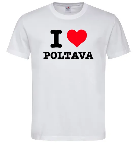 Чоловіча футболка I love Poltava Білий фото