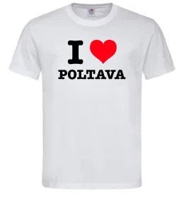 Чоловіча футболка I love Poltava Білий фото