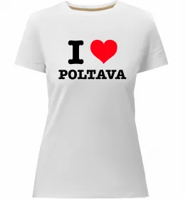 Жіноча преміум футболка I love Poltava Білий фото