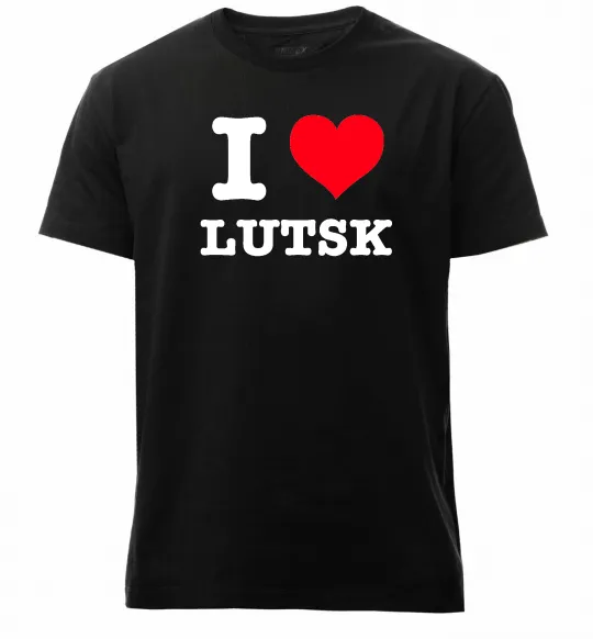 Мужская премиум футболка I love Lutsk Черный фото