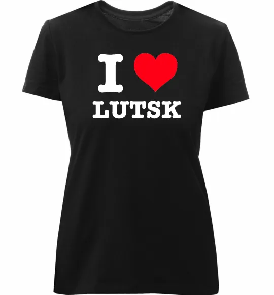 Женская премиум футболка I love Lutsk Черный фото