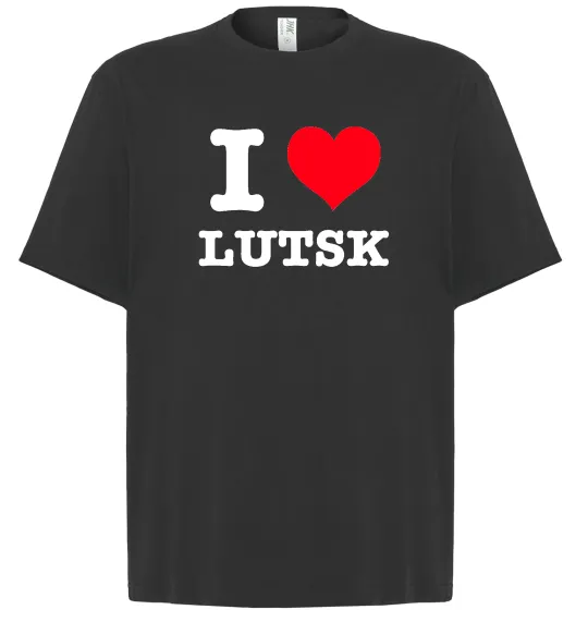 Футболка Оверсайз I love Lutsk Чорний фото