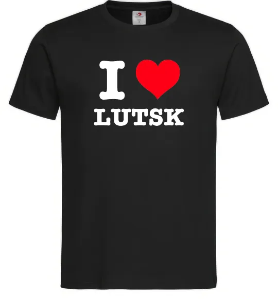 Чоловіча футболка I love Lutsk Чорний фото