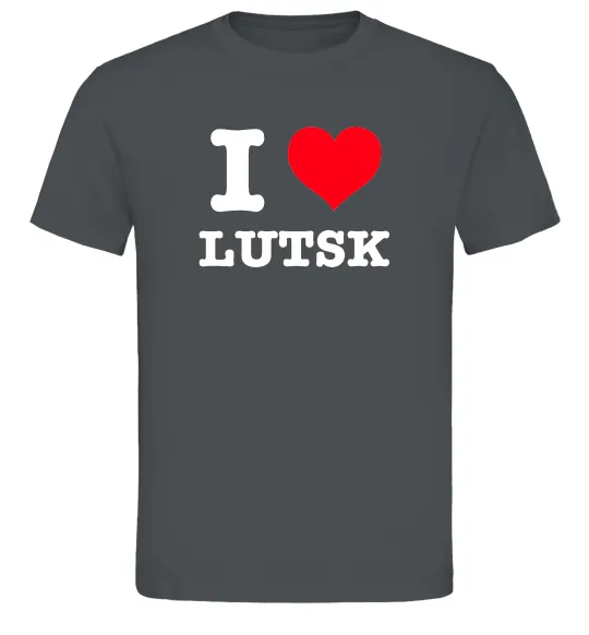 Чоловіча футболка I love Lutsk Графіт фото