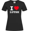 Жіноча футболка I love Lutsk Чорний фото