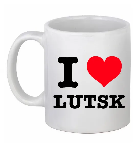 Чашка керамічна I love Lutsk Білий фото