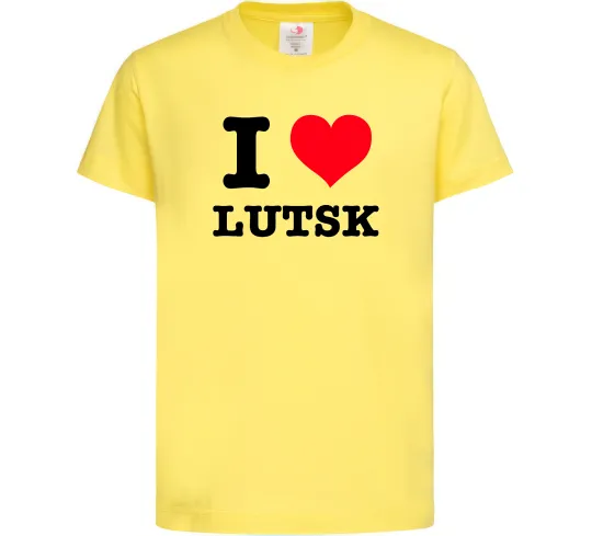 Дитяча футболка I love Lutsk Лимонний фото