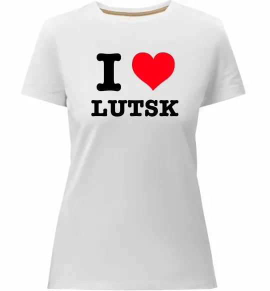 Женская премиум футболка I love Lutsk Белый фото