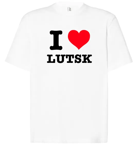 Футболка Оверсайз I love Lutsk Білий фото