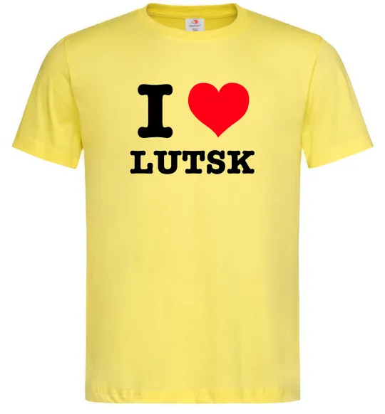 Чоловіча футболка I love Lutsk Лимонний фото