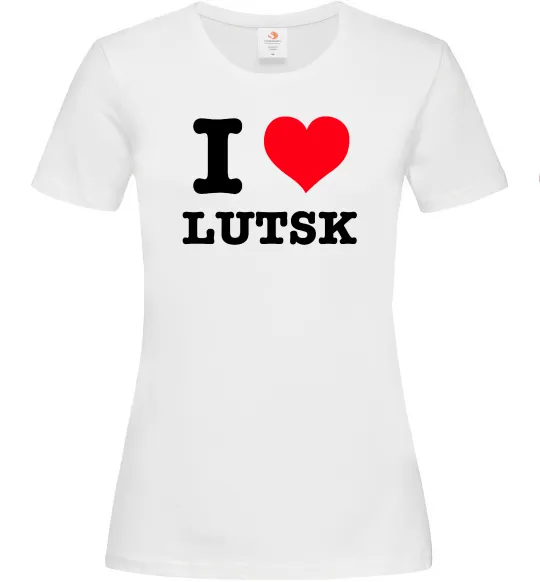 Жіноча футболка I love Lutsk Білий фото