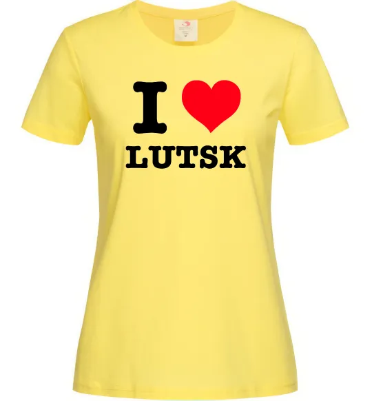 Жіноча футболка I love Lutsk Лимонний фото