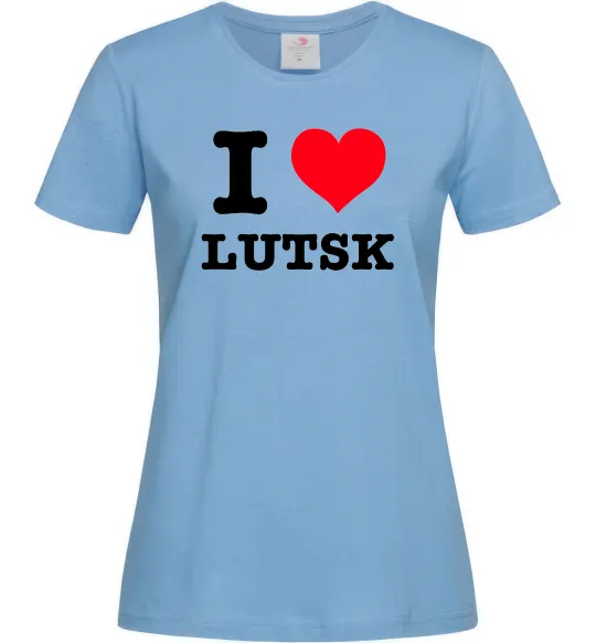 Жіноча футболка I love Lutsk Блакитний фото