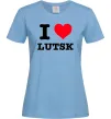 Жіноча футболка I love Lutsk Блакитний фото