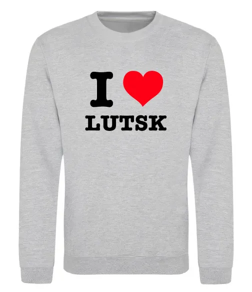 Свитшот I love Lutsk Серый меланж фото