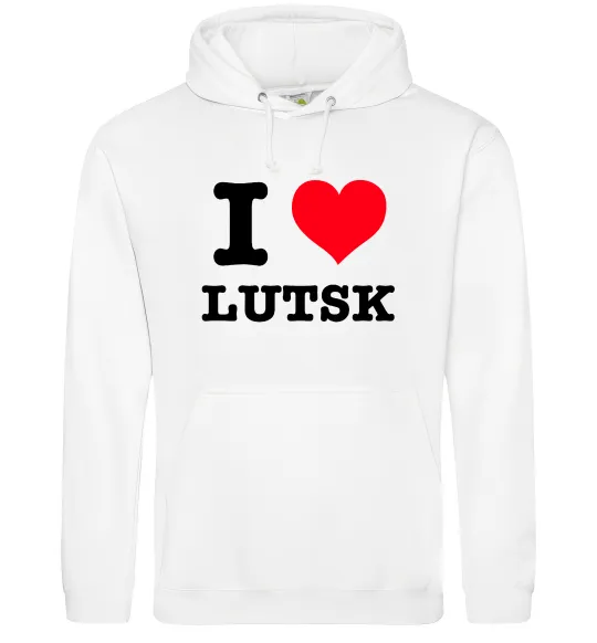 Чоловіча толстовка (худі) I love Lutsk Білий фото