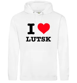 Чоловіча толстовка (худі) I love Lutsk Білий фото