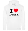 Чоловіча толстовка (худі) I love Lutsk Білий фото