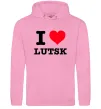 Женская толстовка (худи) I love Lutsk Розовый фото