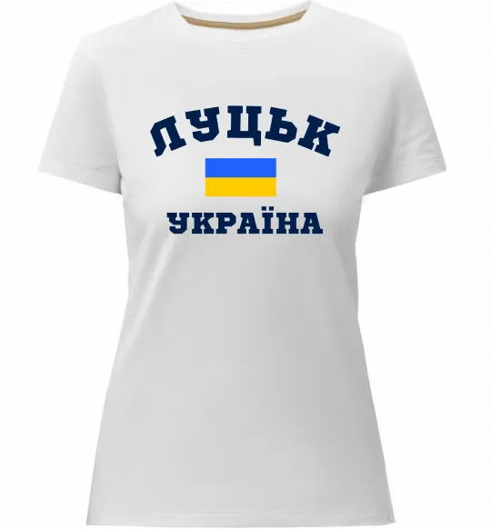 Жіноча преміум футболка Луцьк Україна Білий фото