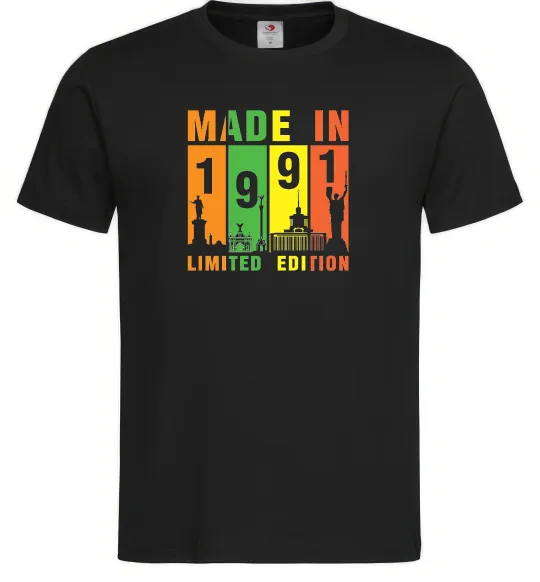 Мужская футболка Made in 1991 limited, колір - чорний, розмір - XL Черный фото