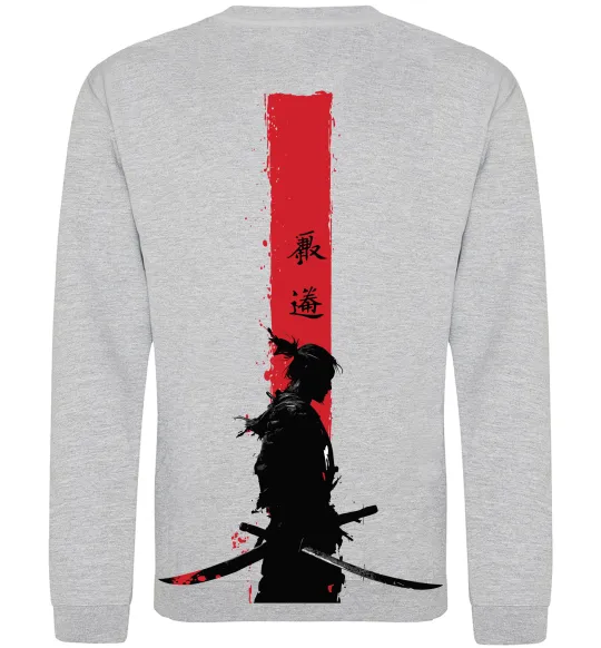 Свитшот Аніме самурай Серый меланж фото