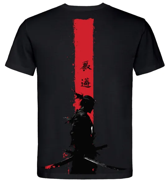 Мужская футболка Аніме самурай Черный фото