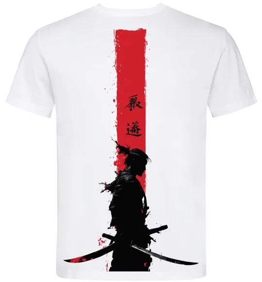 Мужская футболка Аніме самурай Белый фото