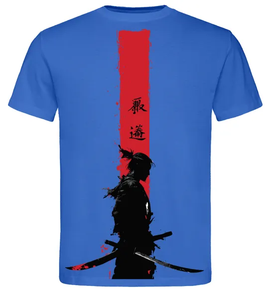 Мужская футболка Аніме самурай Ярко-синий фото